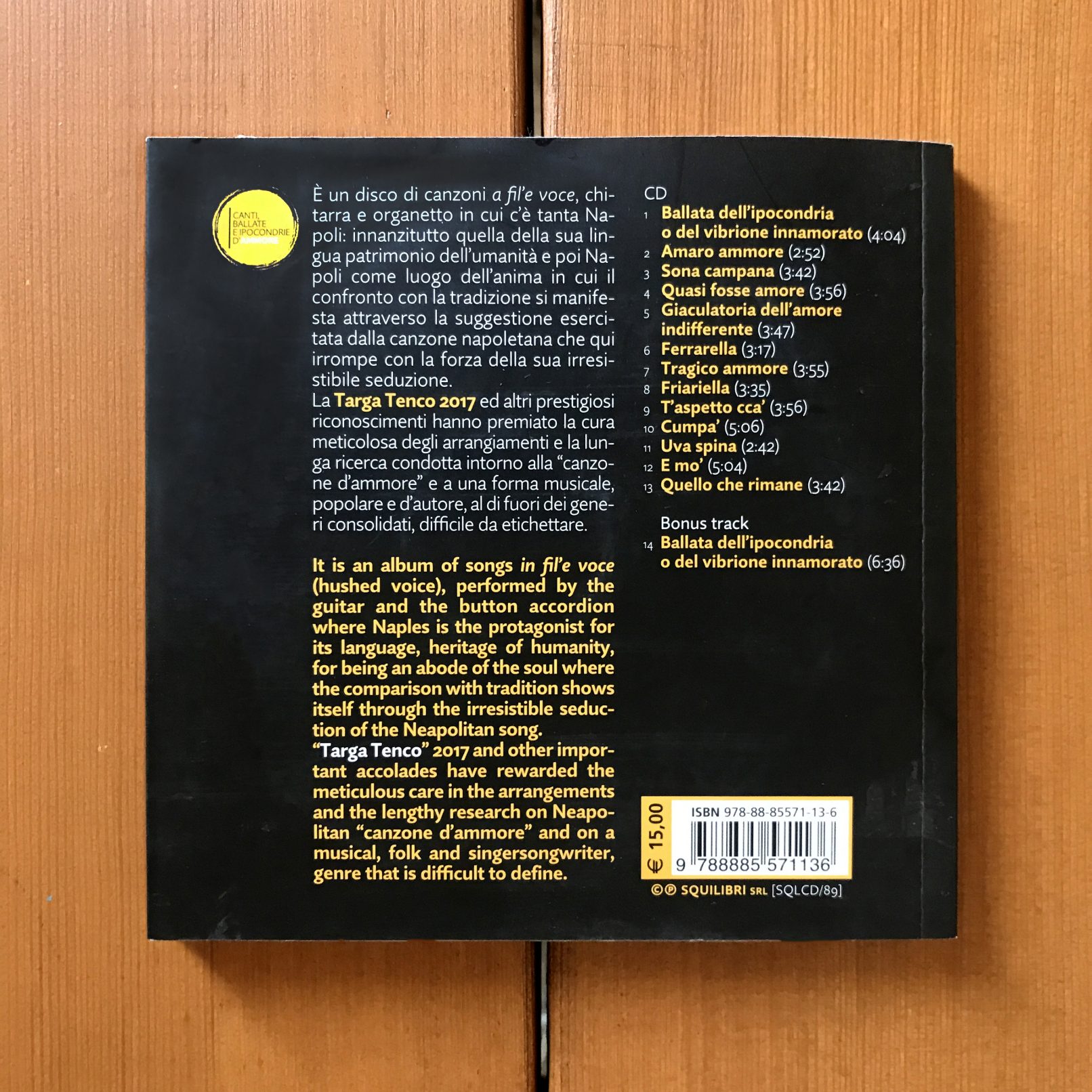 Canti, ballate e ipocondrie d’ammore